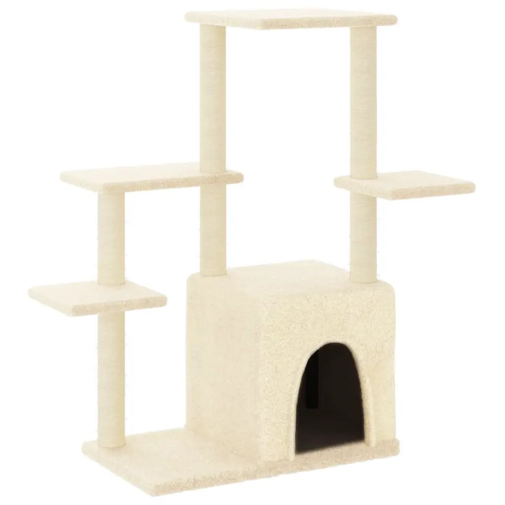 vidaXL vidaXL Cat Tree with Sisal Scratching Posts Cream 97.5 cm - Cat Tree