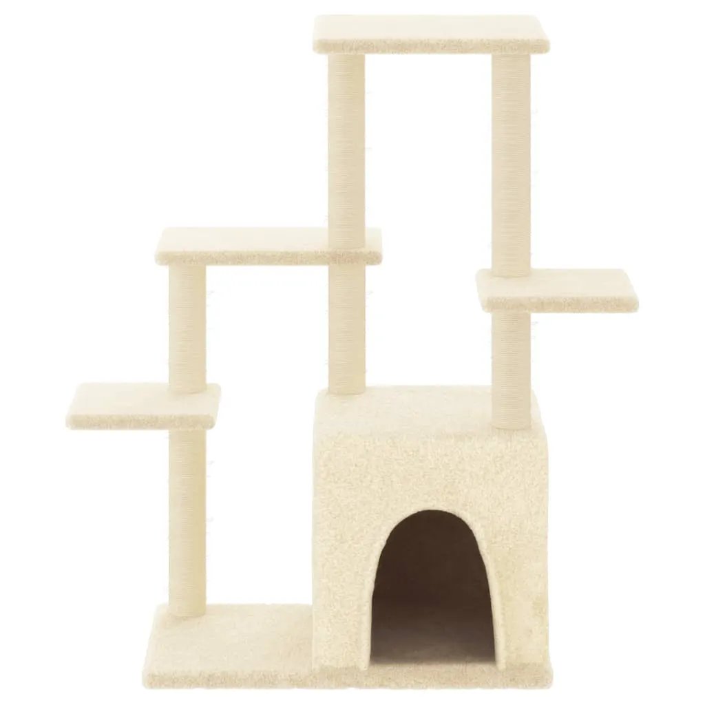 vidaXL vidaXL Cat Tree with Sisal Scratching Posts Cream 97.5 cm - Cat Tree