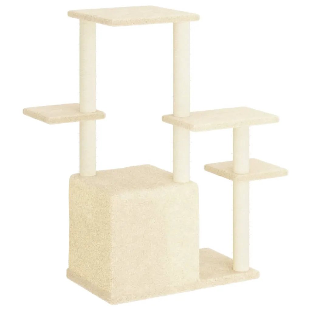 vidaXL vidaXL Cat Tree with Sisal Scratching Posts Cream 97.5 cm - Cat Tree