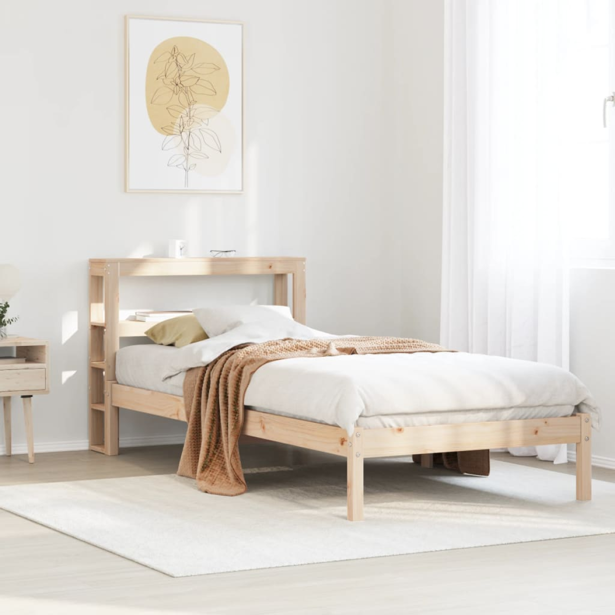 vidaXL Bed Frame without Mattress 75x190 cm Small Single Solid Wood Pine - from vidaXL