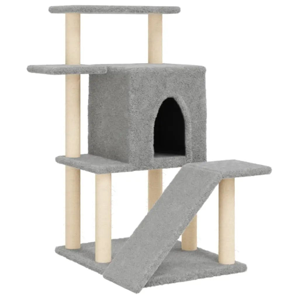 vidaXL vidaXL Cat Tree with Sisal Scratching Posts Light Grey 97 cm - Cat Tree