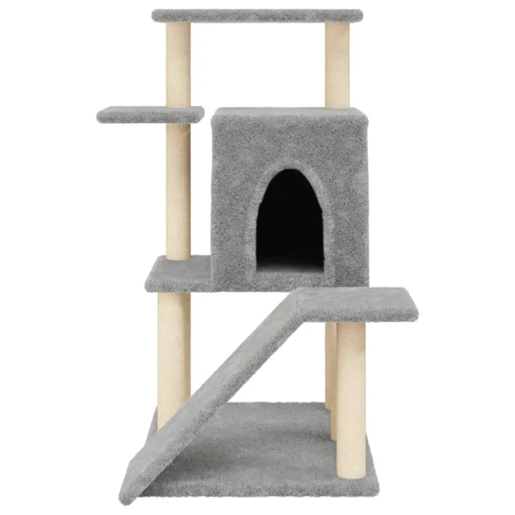 vidaXL vidaXL Cat Tree with Sisal Scratching Posts Light Grey 97 cm - Cat Tree