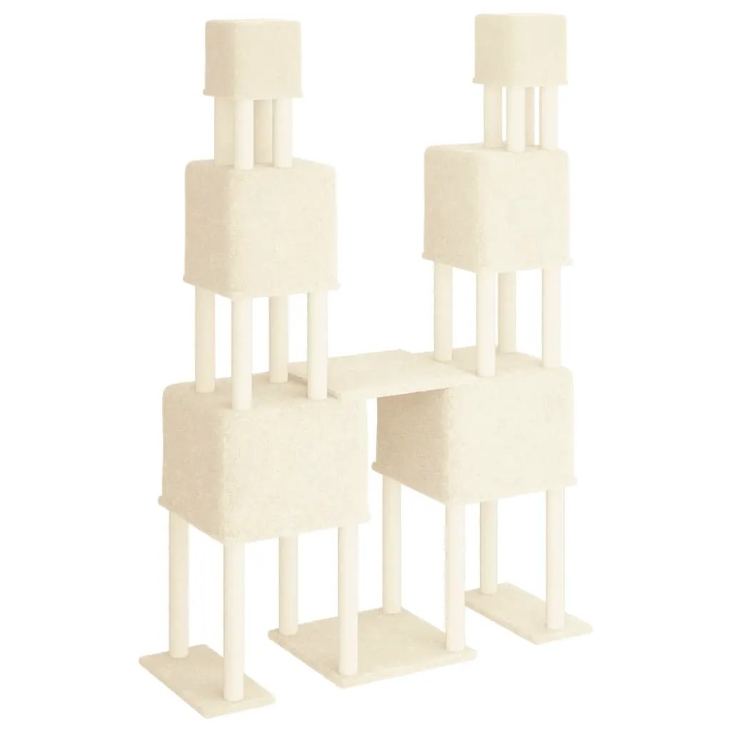 vidaXL vidaXL Cat Tree with Sisal Scratching Posts Cream 199 cm - Cat Tree
