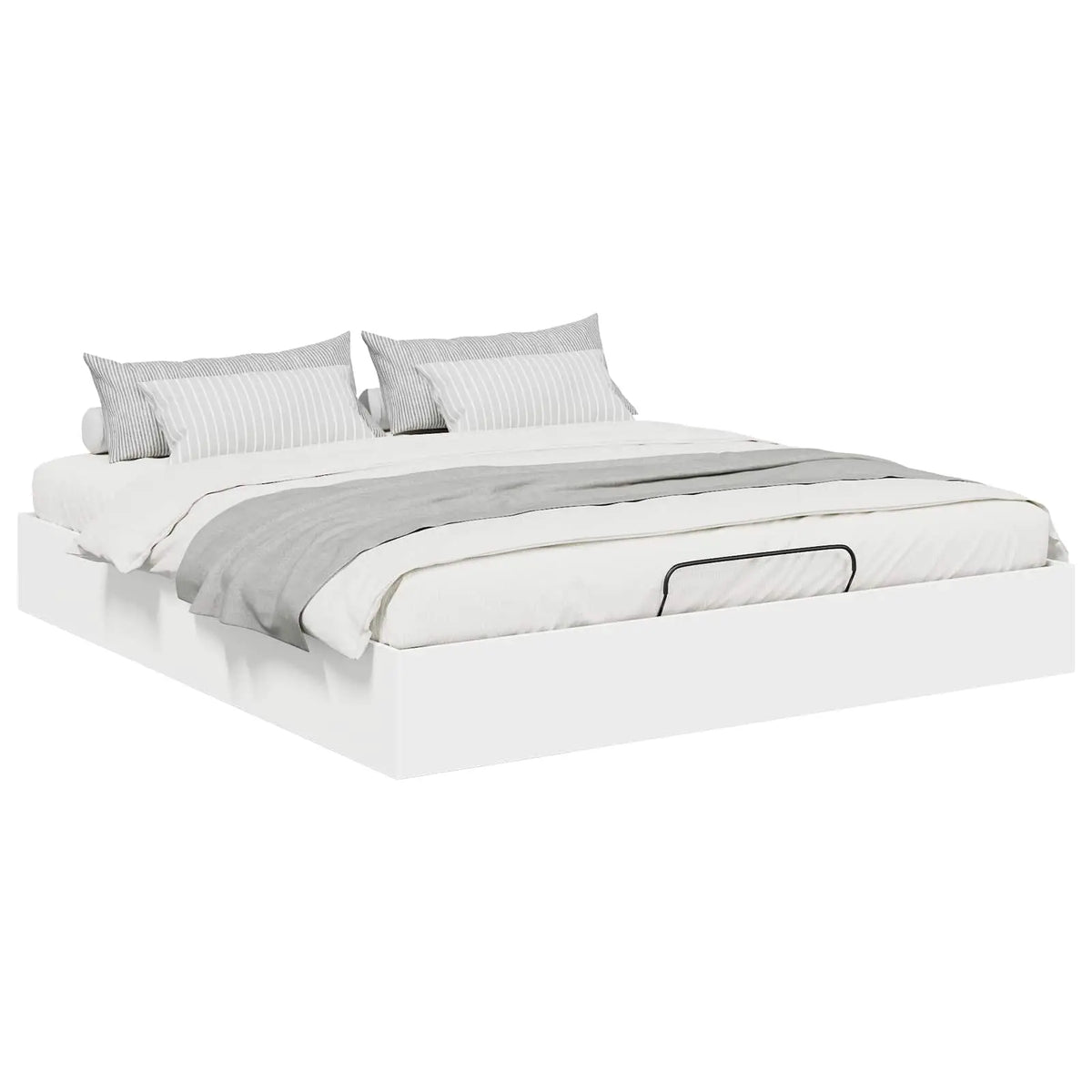 vidaXL Ottoman Bed Frame White 203 x 180 x 25 cm Engineered Wood - from vidaXL