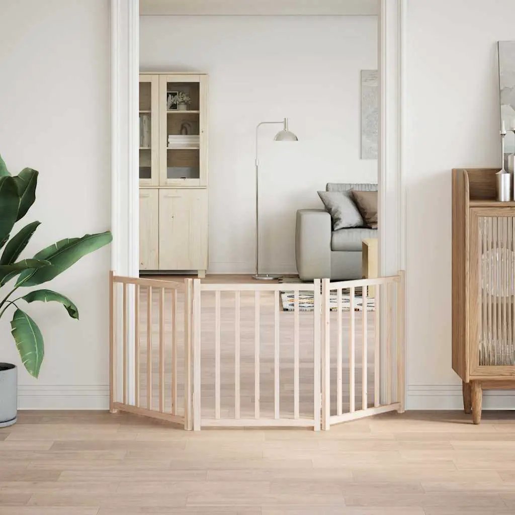 vidaXL Dog Gate Foldable 3 Panels 150 cm Solid Wood Fir - from vidaXL