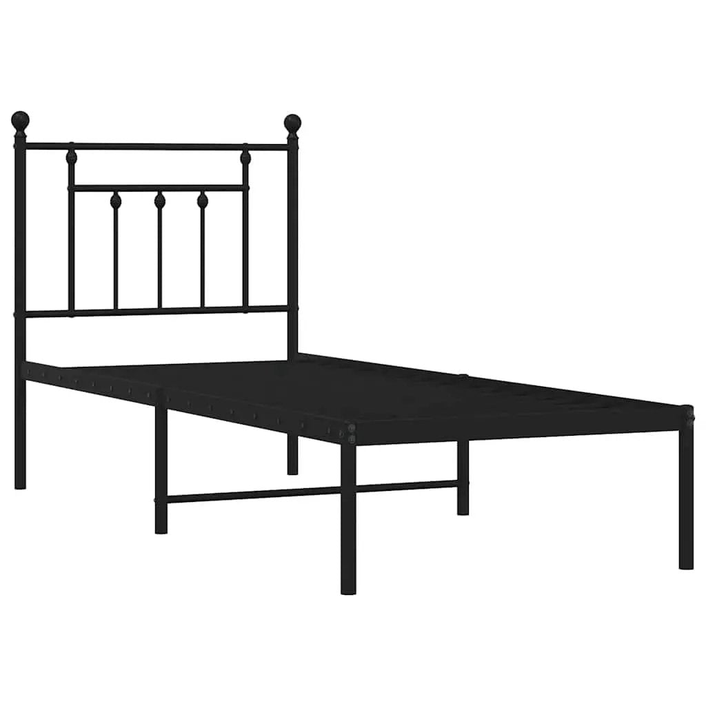 vidaXL Bed Frame | Black | Powder-Coated Steel | Small Single | Bed Frame - from vidaXL