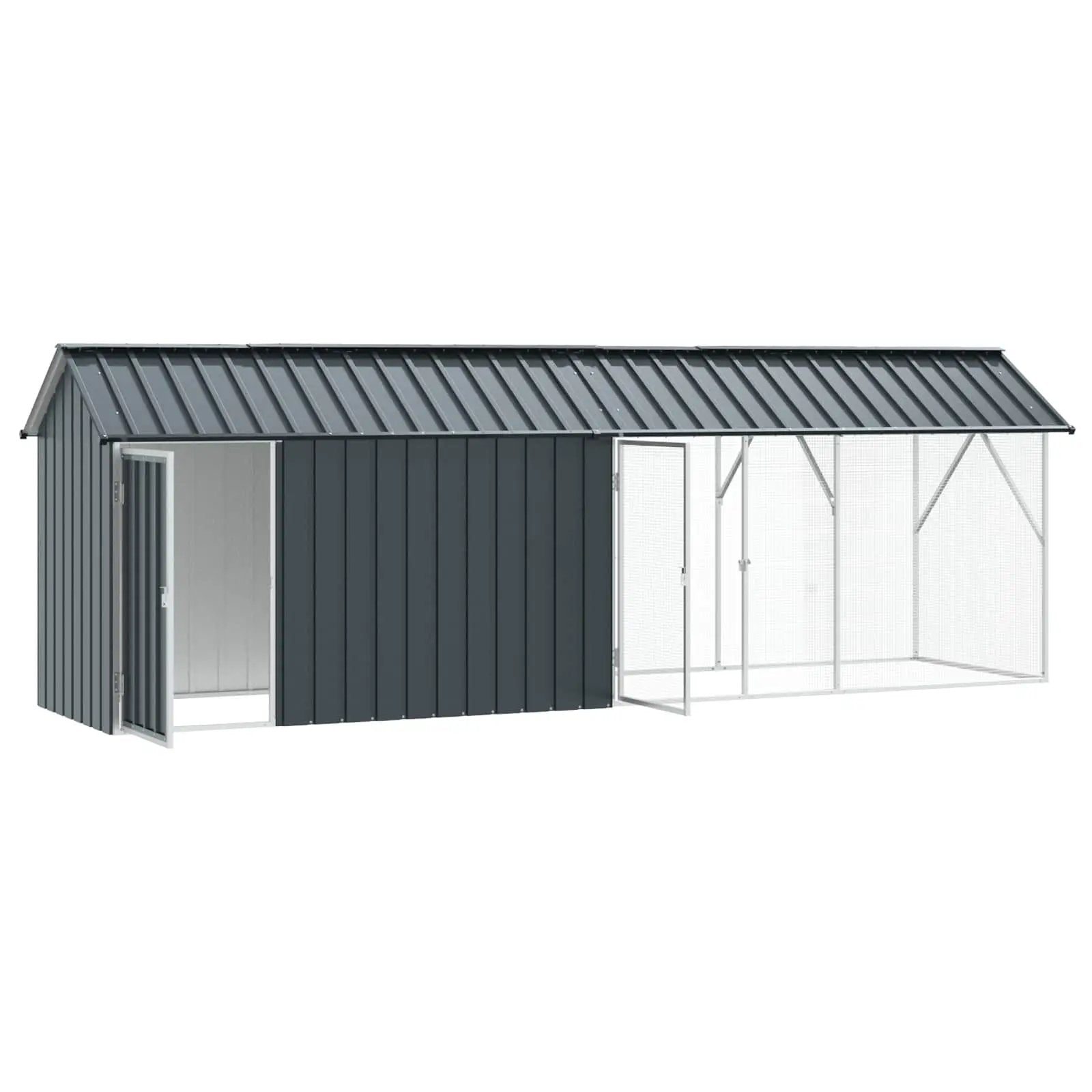 vidaXL vidaXL Bird Cage Anthracite 422 x 103 x 142 cm Galvanised Steel - Bird Cage