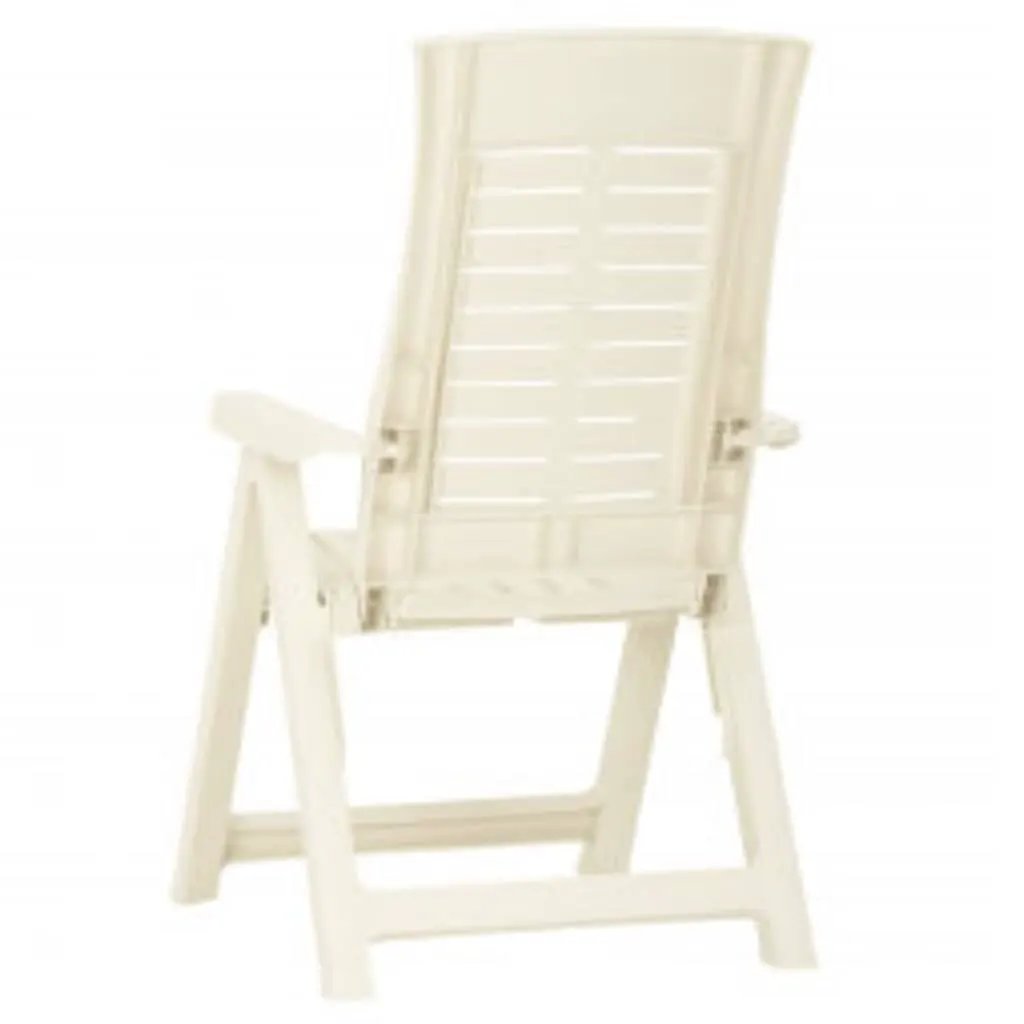 vidaXL vidaXL Garden Reclining Chairs 2 pcs Plastic White - Garden Chairs