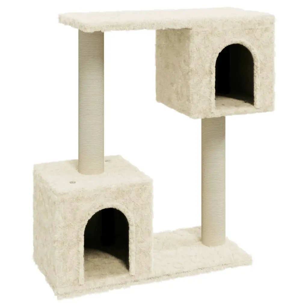 vidaXL vidaXL Cat Tree with Sisal Scratching Posts Cream 60 cm - Cat Tree