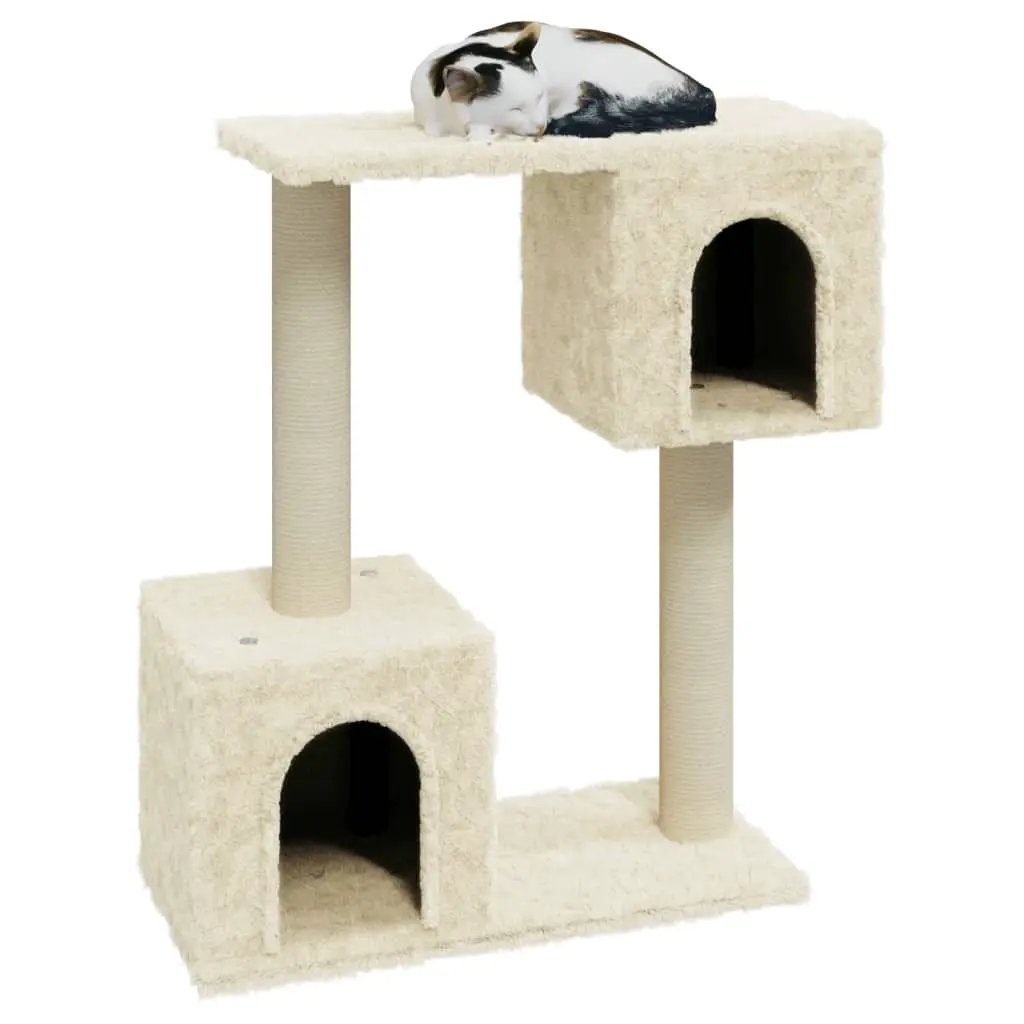 vidaXL vidaXL Cat Tree with Sisal Scratching Posts Cream 60 cm - Cat Tree