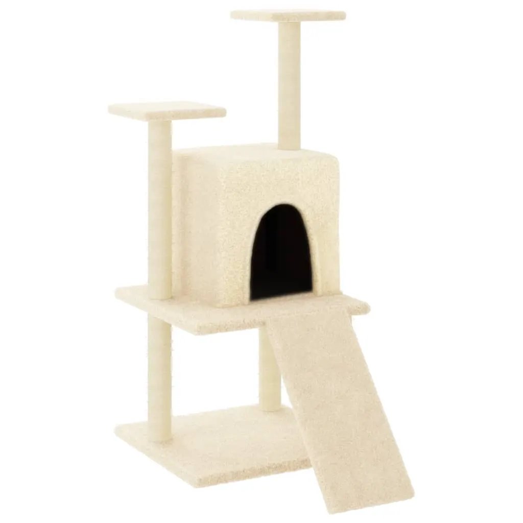 vidaXL vidaXL Cat Tree with Sisal Scratching Posts Cream 110 cm - Cat Tree
