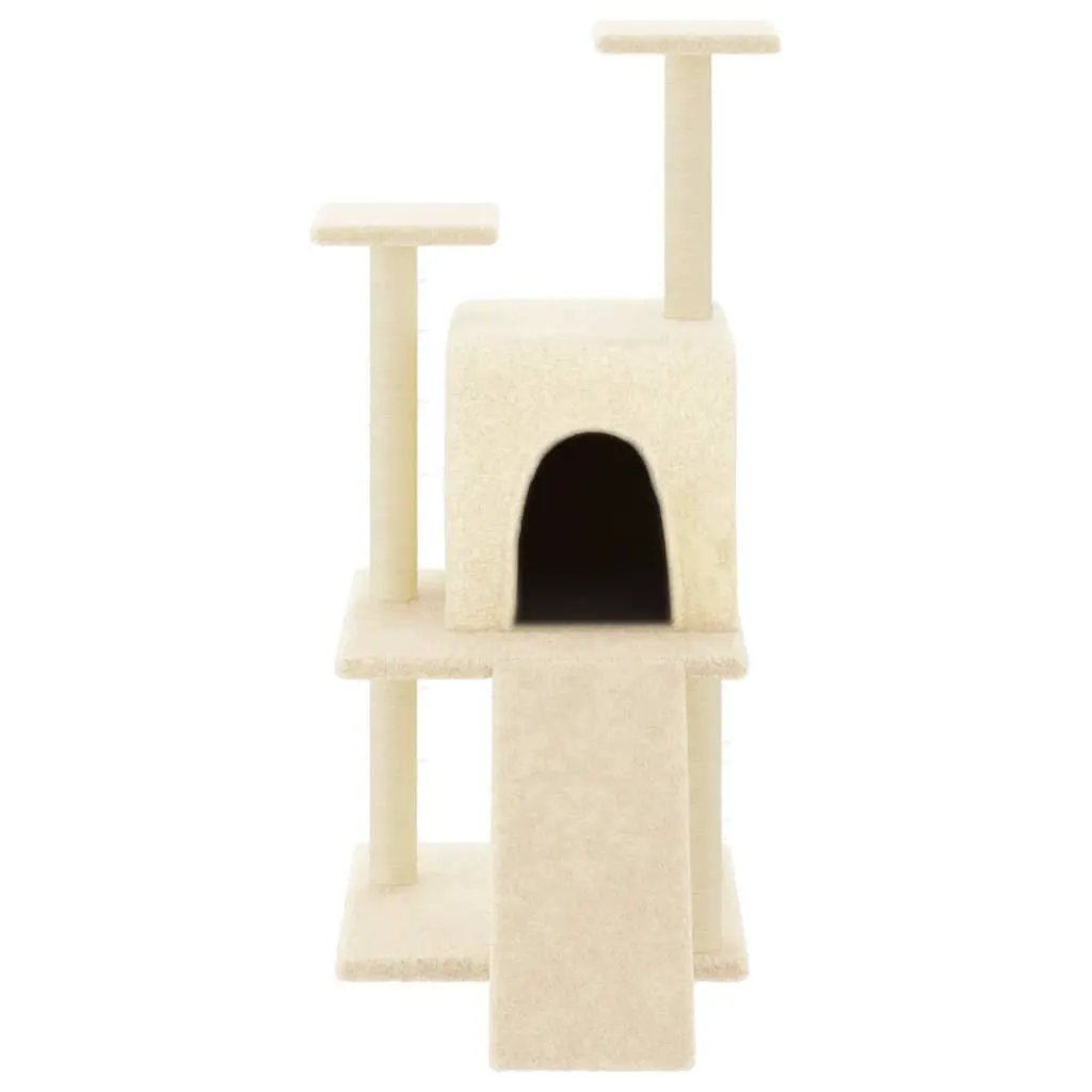 vidaXL vidaXL Cat Tree with Sisal Scratching Posts Cream 110 cm - Cat Tree