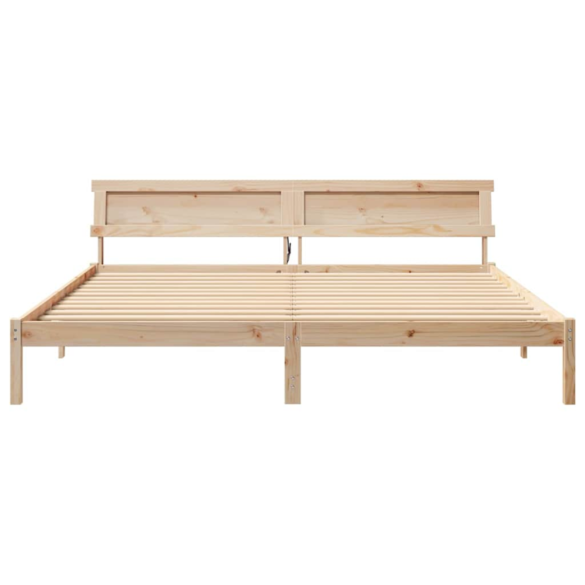 vidaXL Bed Frame with Headboard Brown 180 x 200 cm Solid Pine Wood - from vidaXL