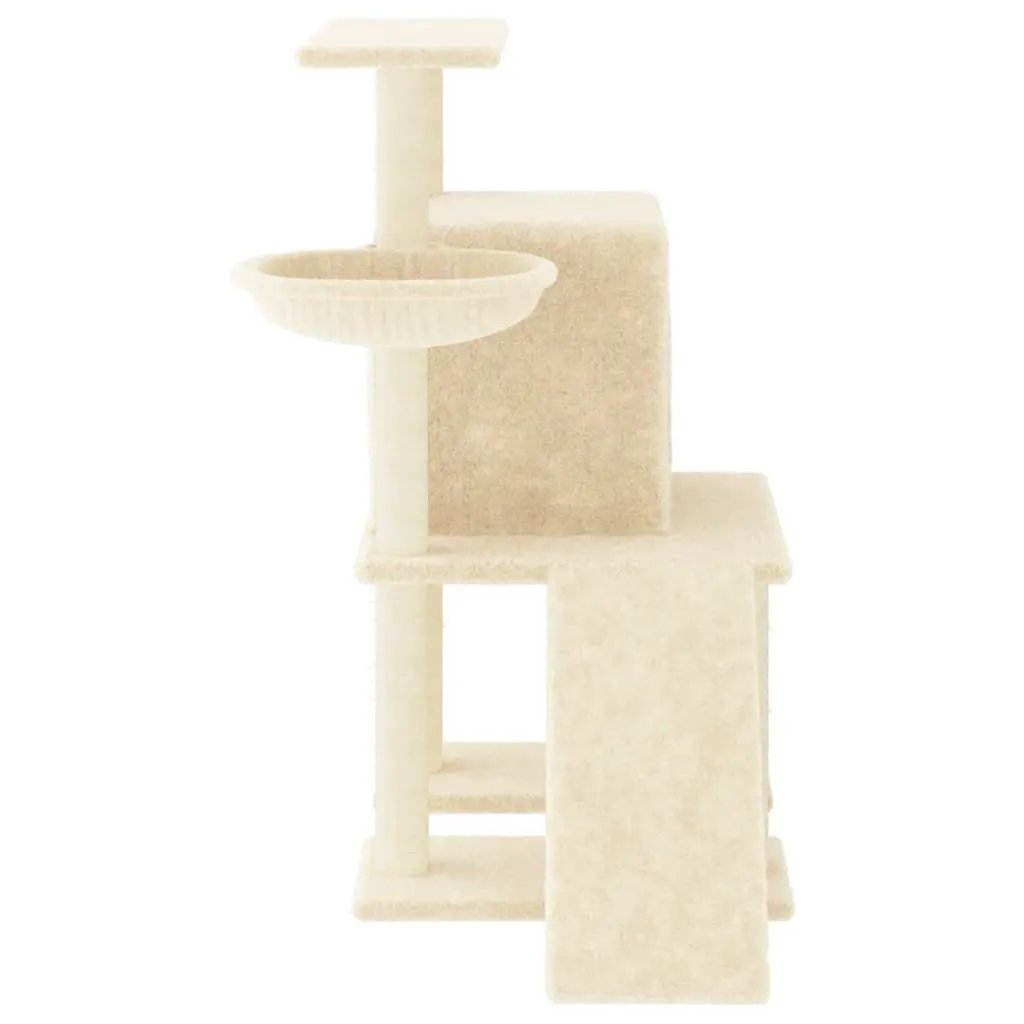 vidaXL vidaXL Cat Tree with Sisal Scratching Posts Cream 96.5 cm - Cat Tree