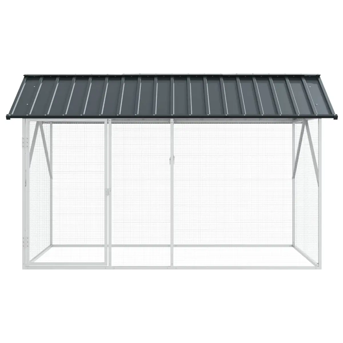 vidaXL vidaXL Bird Cage Anthracite 227 x 112 x 141 cm Galvanised Steel - Bird Cage