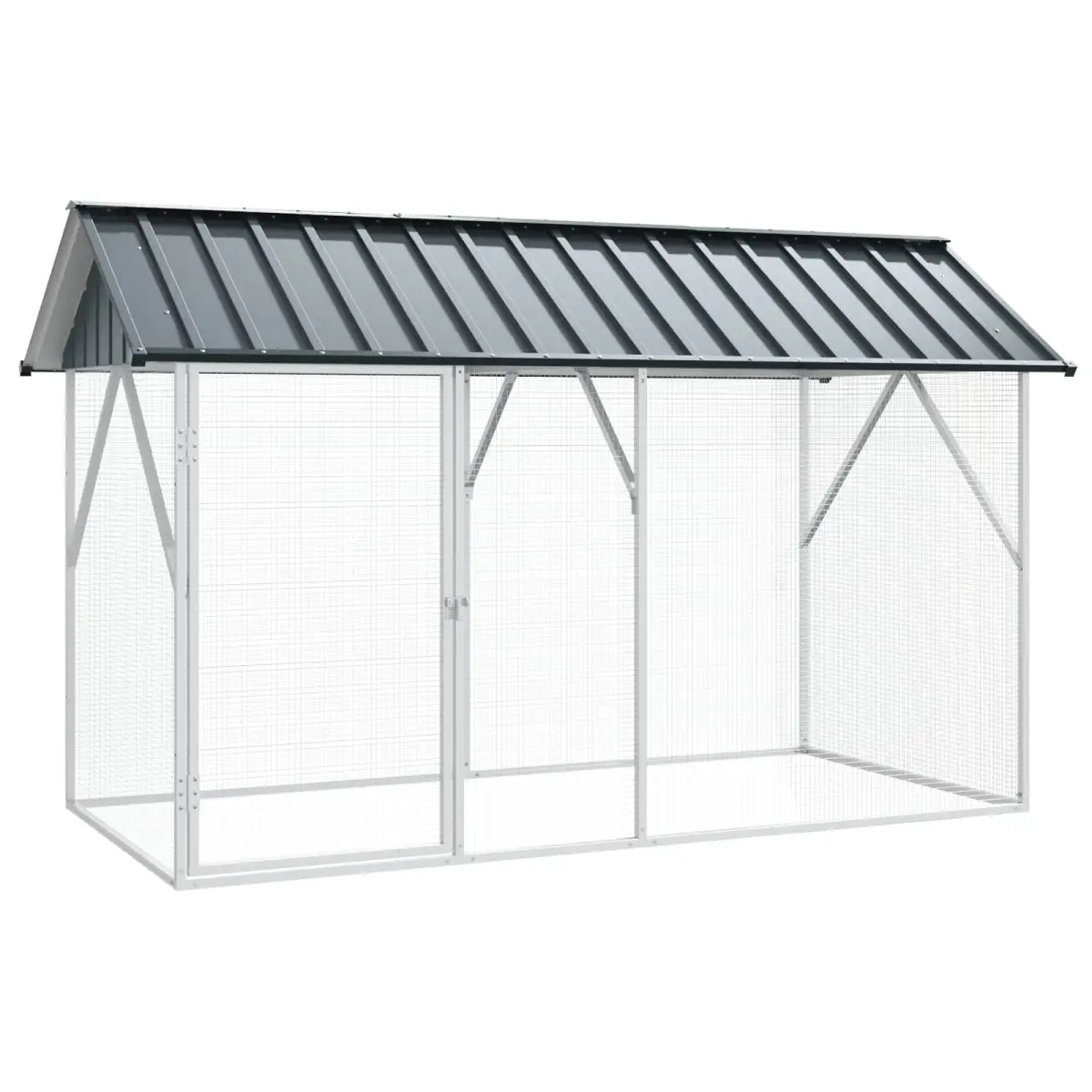 vidaXL vidaXL Bird Cage Anthracite 227 x 112 x 141 cm Galvanised Steel - Bird Cage