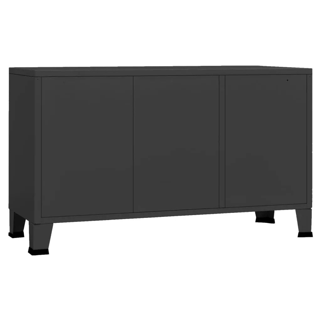 vidaXL vidaXL Industrial Sideboard Black 105x35x62 cm Metal and Glass - Sideboard