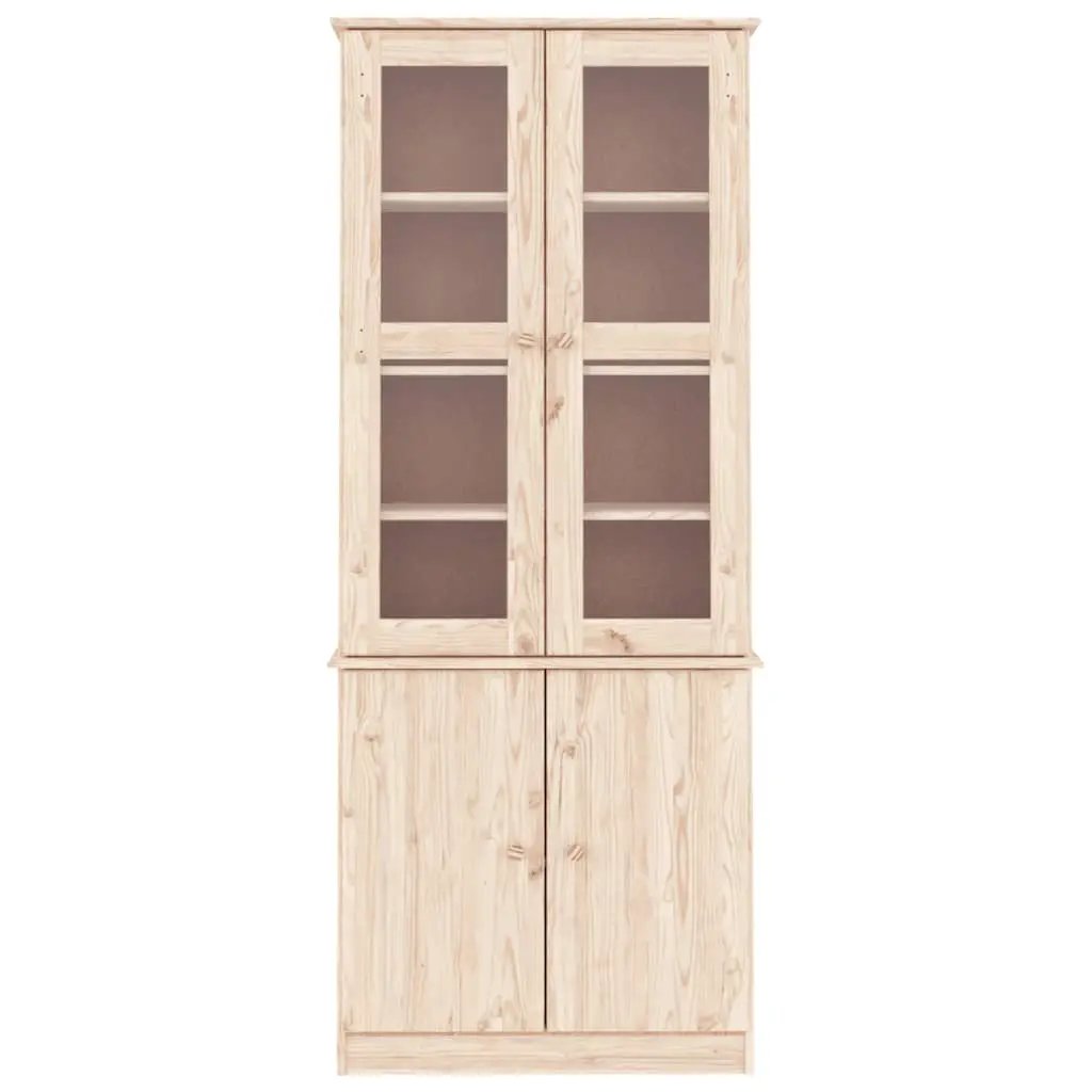 vidaXL vidaXL Glass Display Cabinet ALTA 77x35x186.5 cm Solid Wood Pine - Display Cabinet