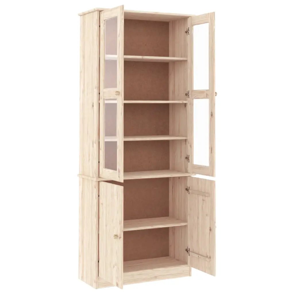 vidaXL vidaXL Glass Display Cabinet ALTA 77x35x186.5 cm Solid Wood Pine - Display Cabinet