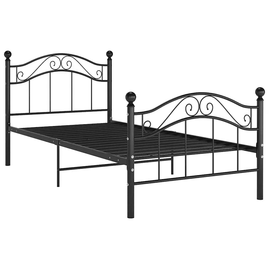 vidaXL Bed Frame | Black | Powder-coated metal | Single | Durable | Bed Frame - from vidaXL