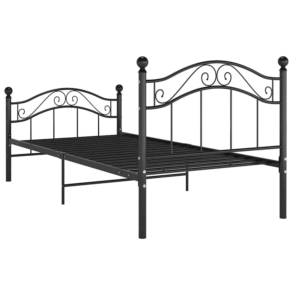 vidaXL Bed Frame | Black | Powder-coated metal | Single | Durable | Bed Frame - from vidaXL