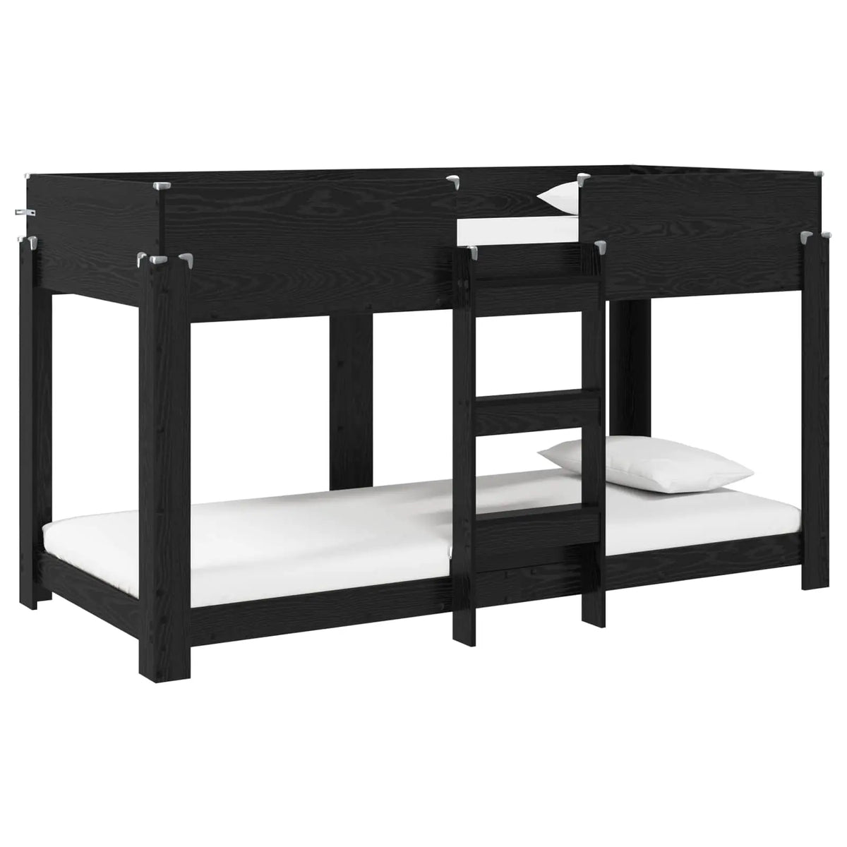 vidaXL Bunk Bed for Kids Black Oak 100 x 200 cm Engineered Wood - from vidaXL