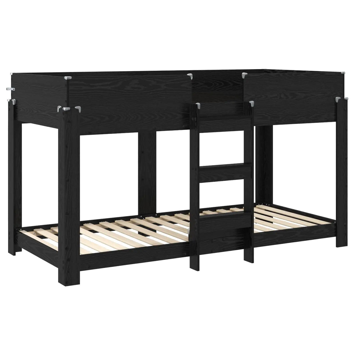 vidaXL Bunk Bed for Kids Black Oak 100 x 200 cm Engineered Wood - from vidaXL