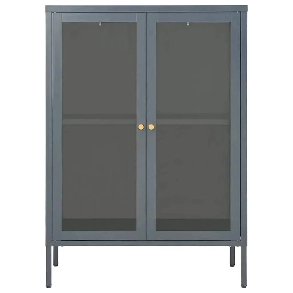 vidaXL vidaXL Sideboard Anthracite 75x35x105 cm Steel and Glass - Sideboard