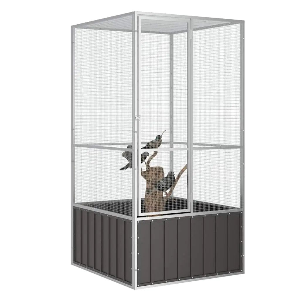 vidaXL vidaXL Bird Cage Anthracite 111x107x211.5 cm Galvanised Steel - Bird Cage