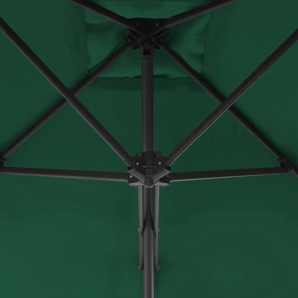 vidaXL vidaXL Garden Parasol with Steel Pole 300 cm Green - Parasol