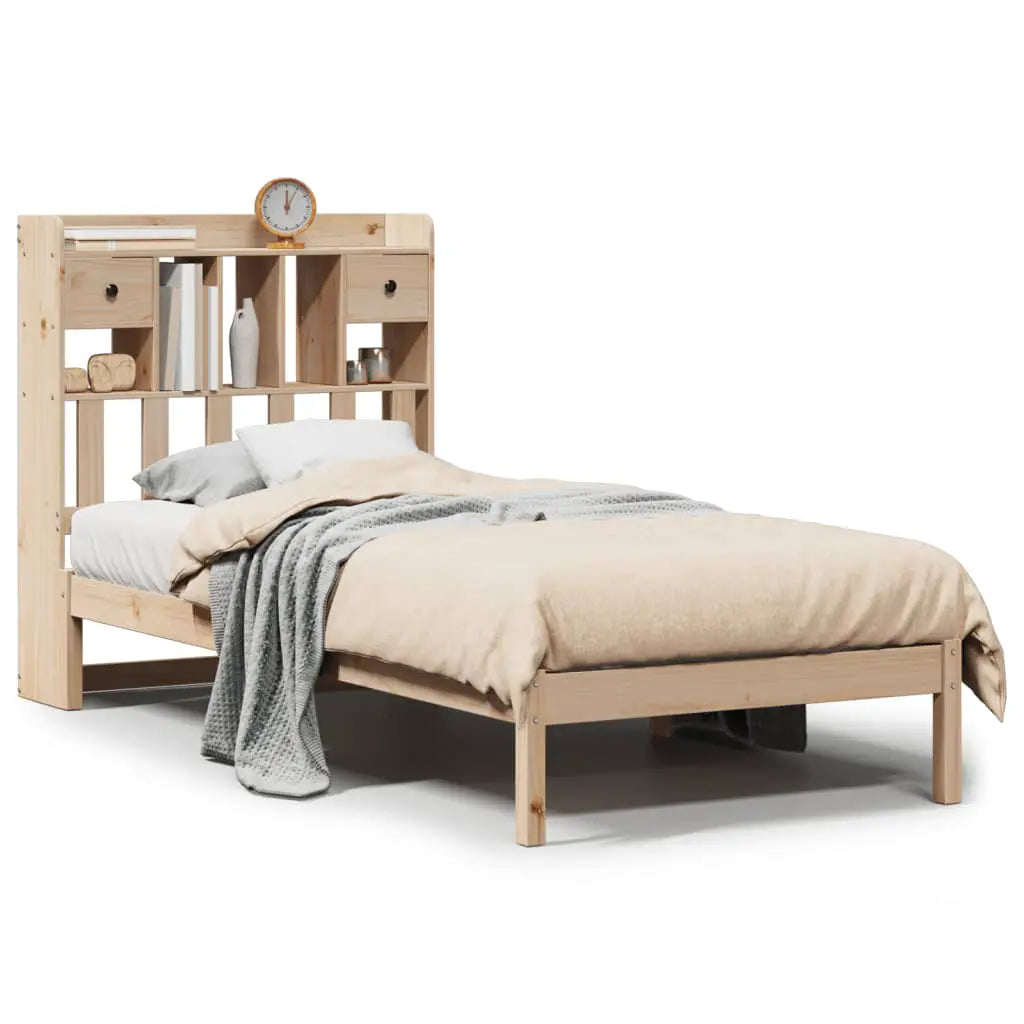 vidaXL Bookcase Bed without Mattress 75x190 cm Small Single Solid Wood Pine - from vidaXL