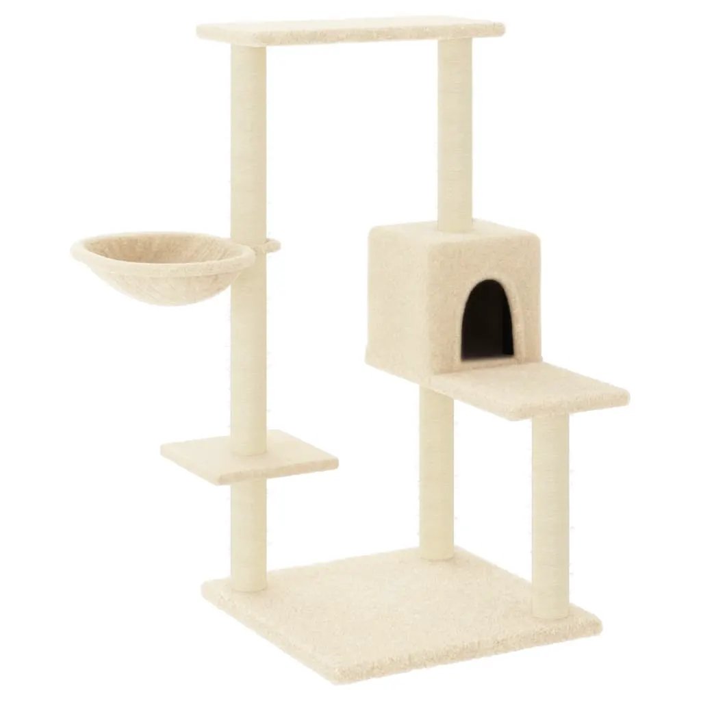 vidaXL vidaXL Cat Tree with Sisal Scratching Posts Cream 95 cm - Cat Tree