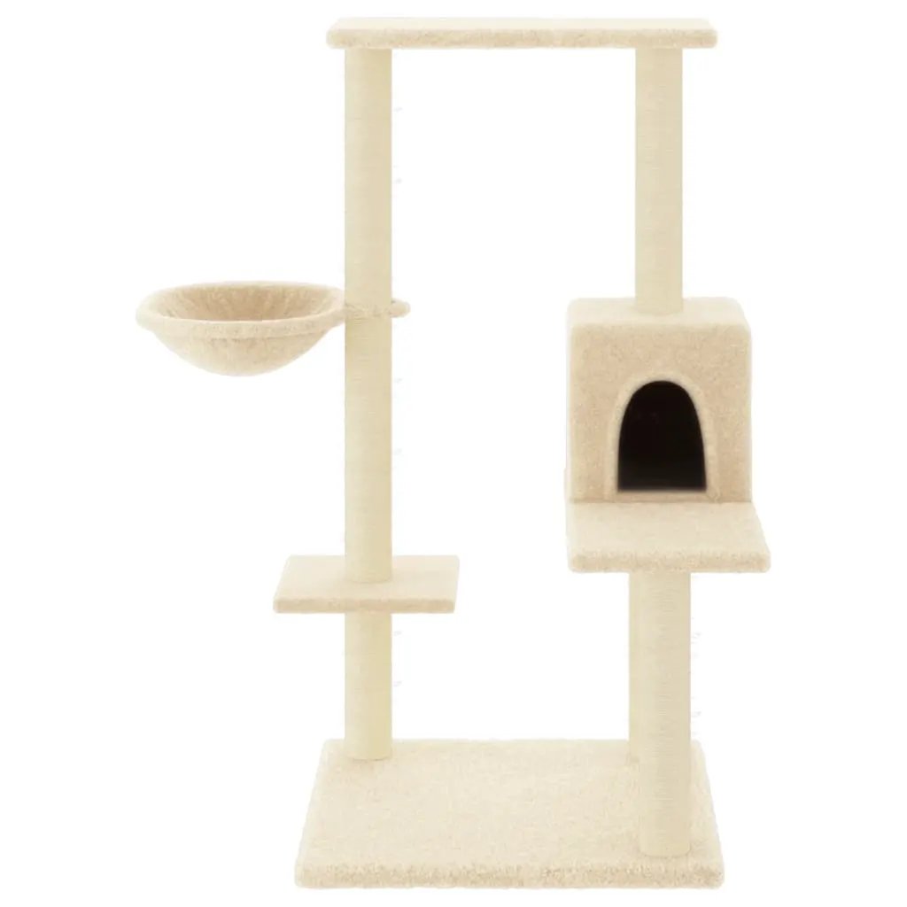 vidaXL vidaXL Cat Tree with Sisal Scratching Posts Cream 95 cm - Cat Tree