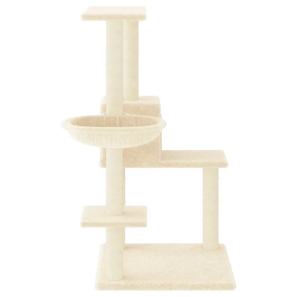 vidaXL vidaXL Cat Tree with Sisal Scratching Posts Cream 95 cm - Cat Tree