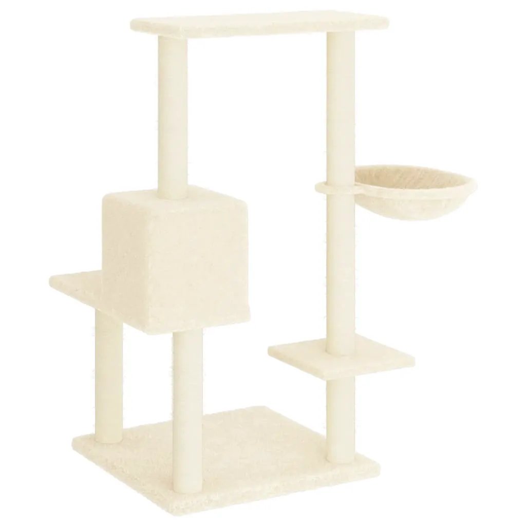 vidaXL vidaXL Cat Tree with Sisal Scratching Posts Cream 95 cm - Cat Tree