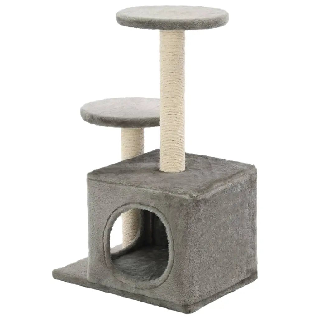 vidaXL vidaXL Cat Tree with Sisal Scratching Posts 60 cm Grey - Cat Tree