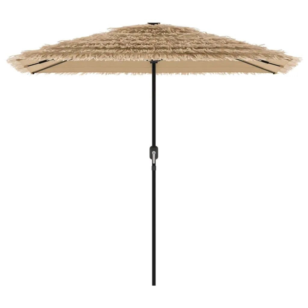 vidaXL vidaXL Garden Parasol with LEDs and Steel Pole Brown 248x248x248 cm - Parasol