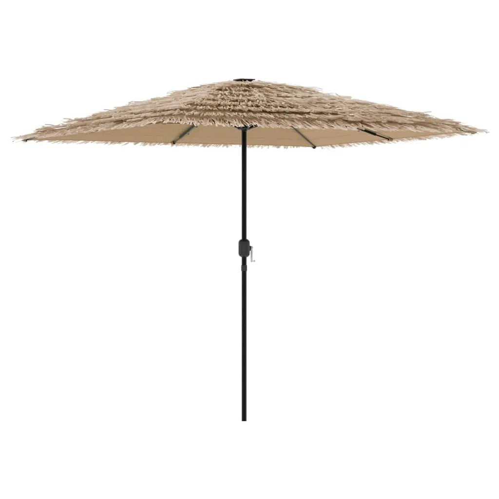 vidaXL vidaXL Garden Parasol with LEDs and Steel Pole Brown 248x248x248 cm - Parasol