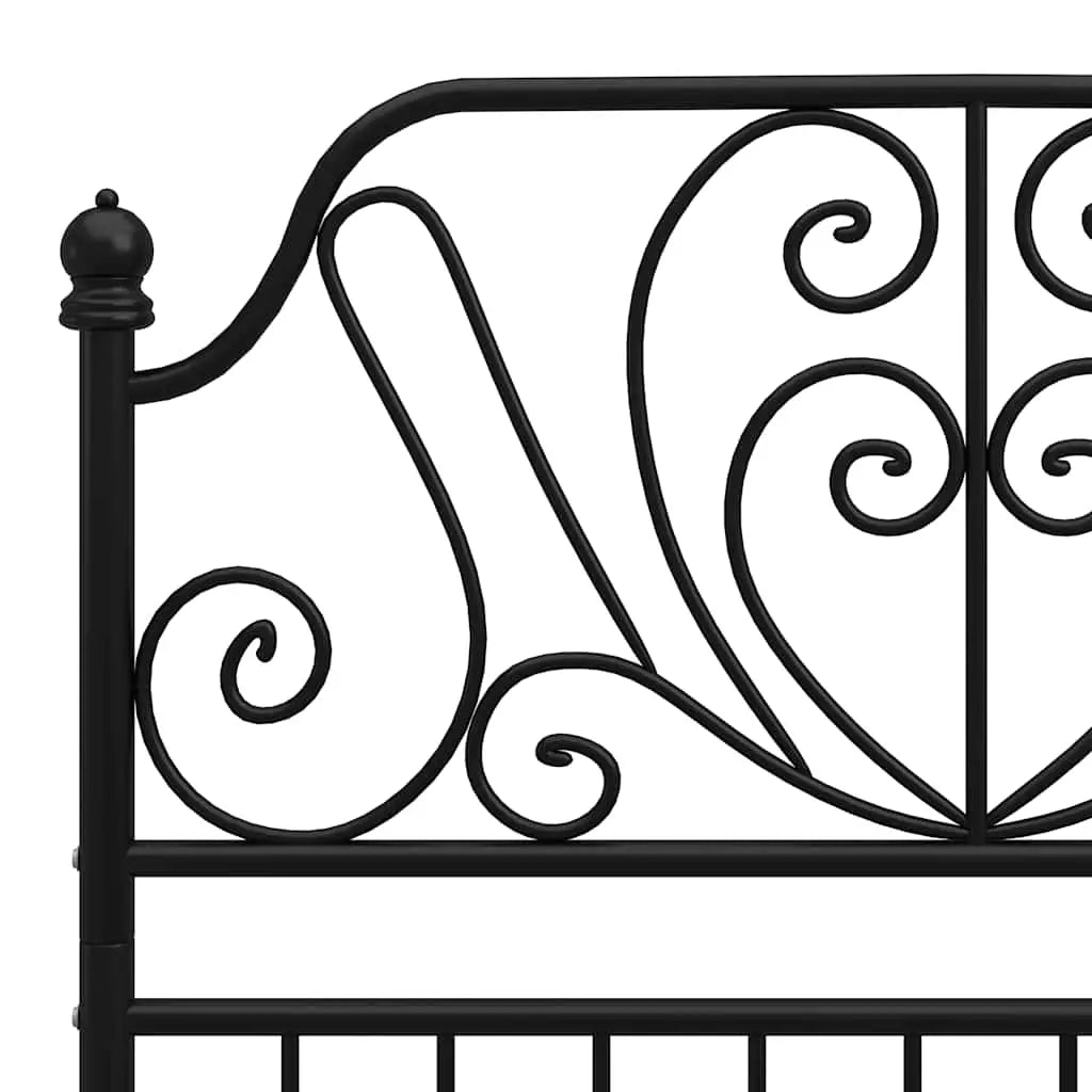 vidaXL Bed Frame | Black | Powder-coated metal | Single | Tough | Bed Frame - from vidaXL