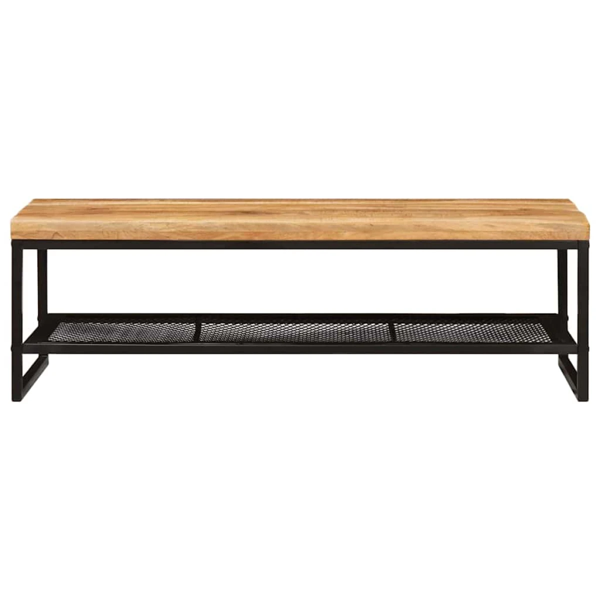 vidaXL vidaXL Coffee Table 110 x 55 x 35 cm Solid Mango Wood Industrial Frame With Mesh Shelf For Living Room - Coffee Table