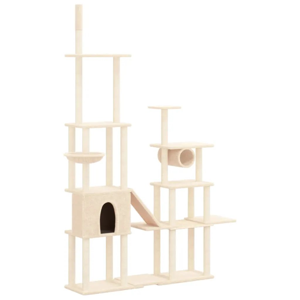 vidaXL vidaXL Cat Tree with Sisal Scratching Posts Cream 279 cm - Cat Tree