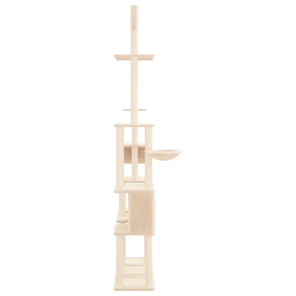vidaXL vidaXL Cat Tree with Sisal Scratching Posts Cream 279 cm - Cat Tree