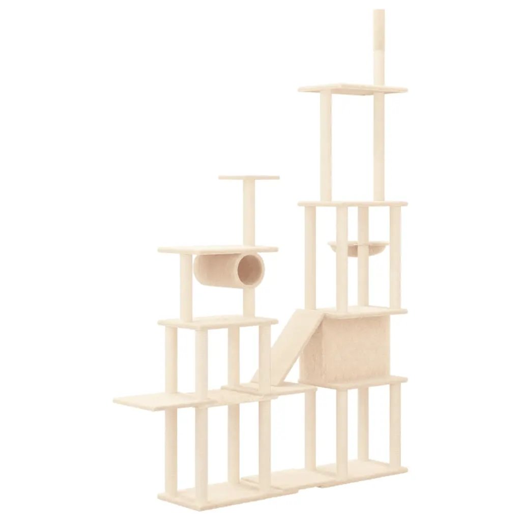 vidaXL vidaXL Cat Tree with Sisal Scratching Posts Cream 279 cm - Cat Tree