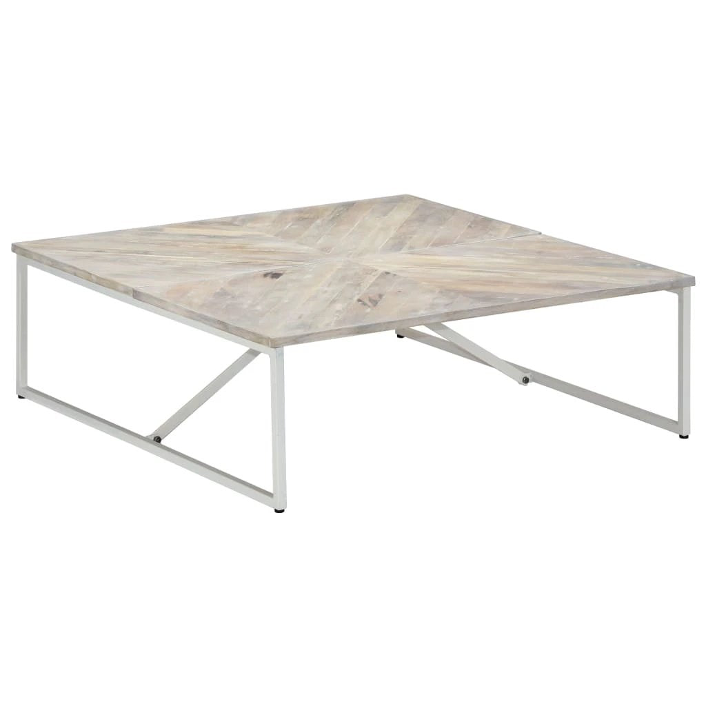vidaXL VidaXL Coffee Table 110x110x36 Cm Solid Mango Wood Modern Square Frame Centerpiece For Living Room - Coffee Table