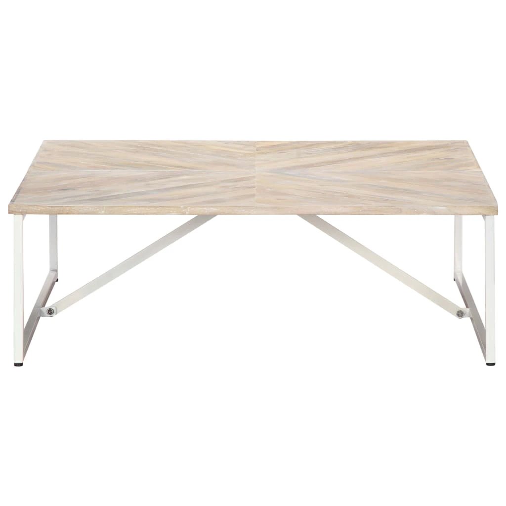 vidaXL VidaXL Coffee Table 110x110x36 Cm Solid Mango Wood Modern Square Frame Centerpiece For Living Room - Coffee Table