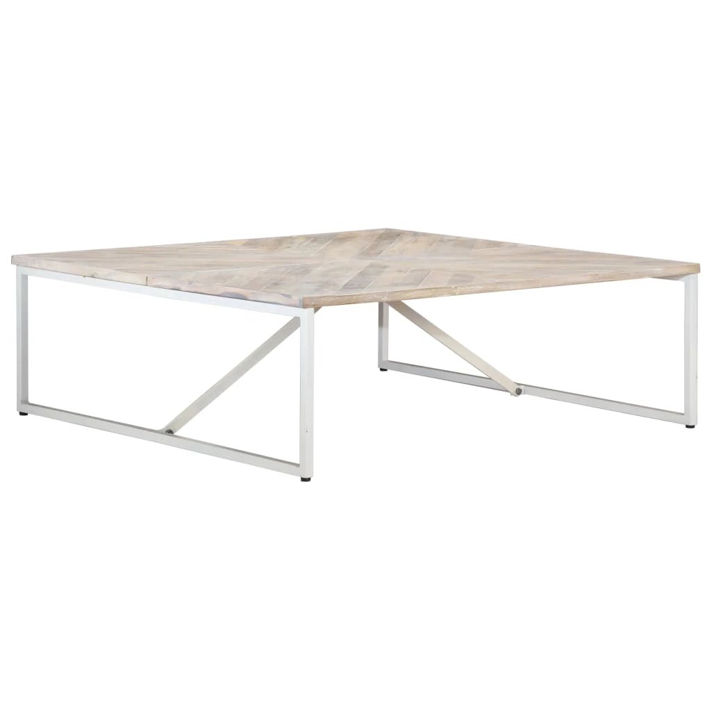 vidaXL VidaXL Coffee Table 110x110x36 Cm Solid Mango Wood Modern Square Frame Centerpiece For Living Room - Coffee Table