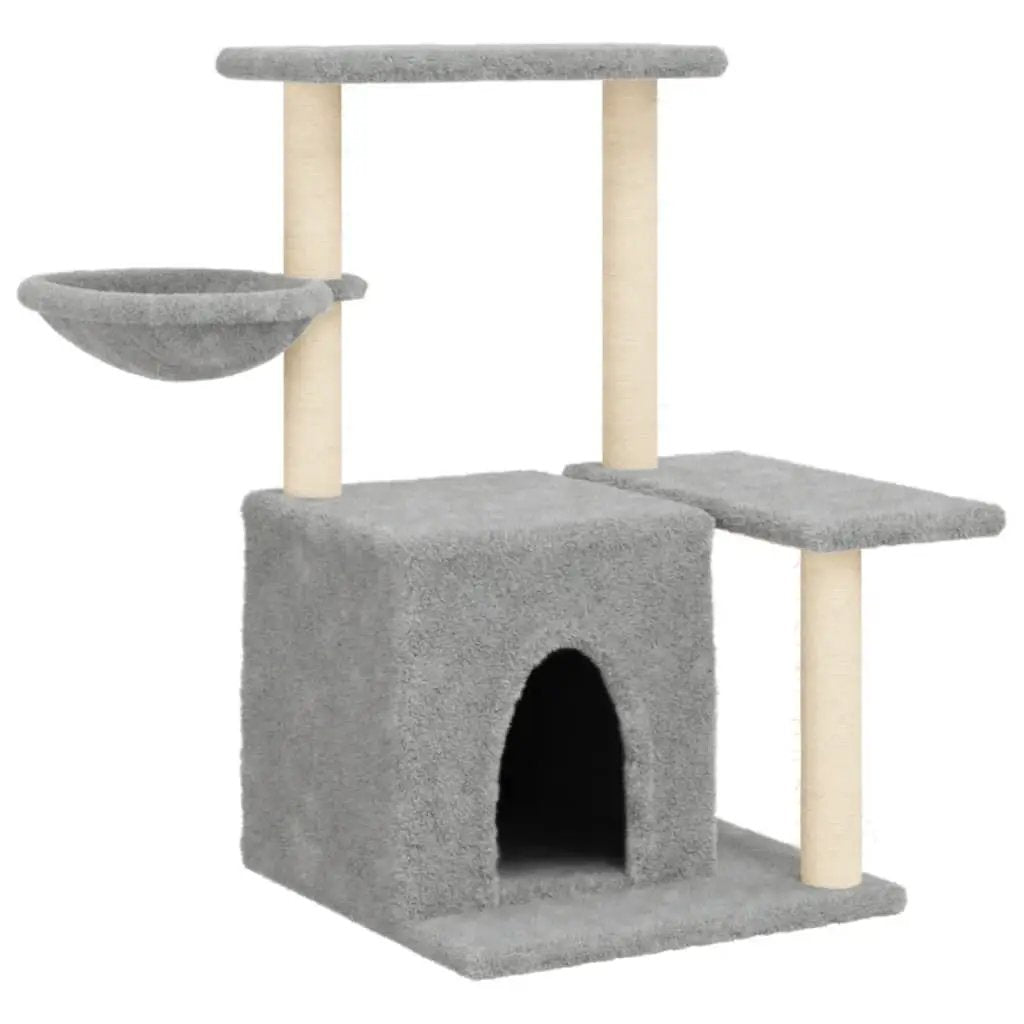 vidaXL vidaXL Cat Tree with Sisal Scratching Posts Light Grey 83 cm - Cat Tree
