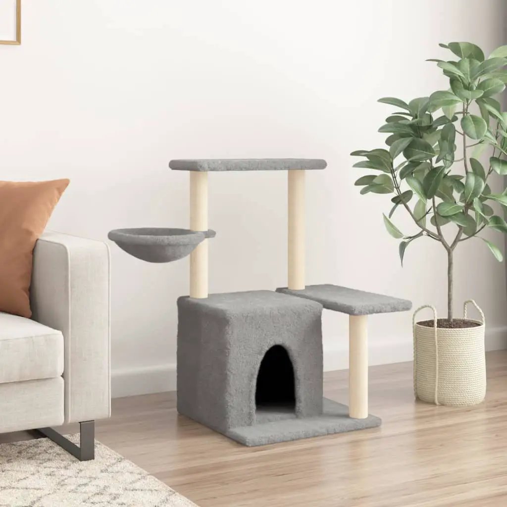 vidaXL vidaXL Cat Tree with Sisal Scratching Posts Light Grey 83 cm - Cat Tree