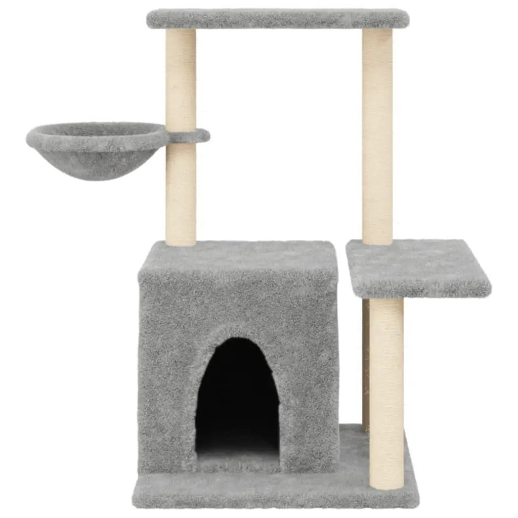 vidaXL vidaXL Cat Tree with Sisal Scratching Posts Light Grey 83 cm - Cat Tree