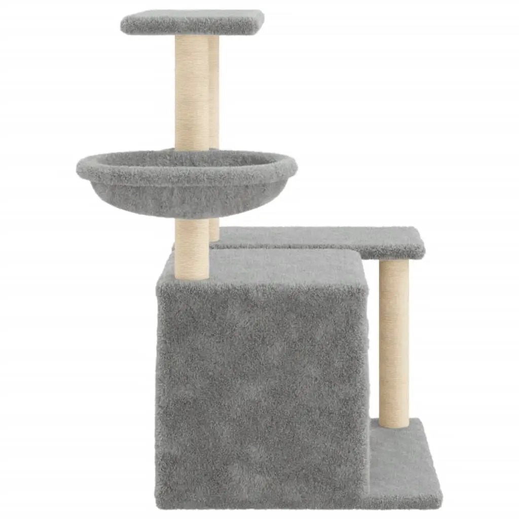 vidaXL vidaXL Cat Tree with Sisal Scratching Posts Light Grey 83 cm - Cat Tree